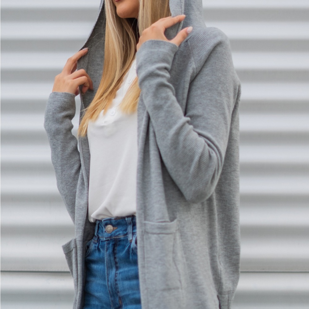 Active Life Gray Knit hoddie sweetheart